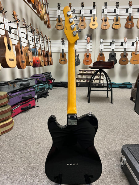 Eastwood Tele Large Body Black Tenor Steel String Ukulele w/Case - Pre-Loved