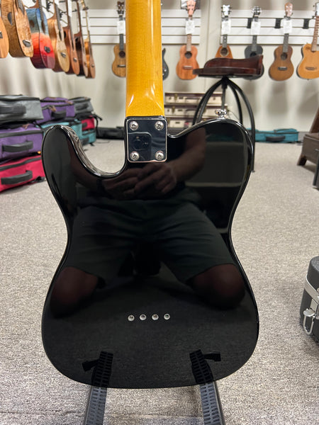 Eastwood Tele Large Body Black Tenor Steel String Ukulele w/Case - Pre-Loved