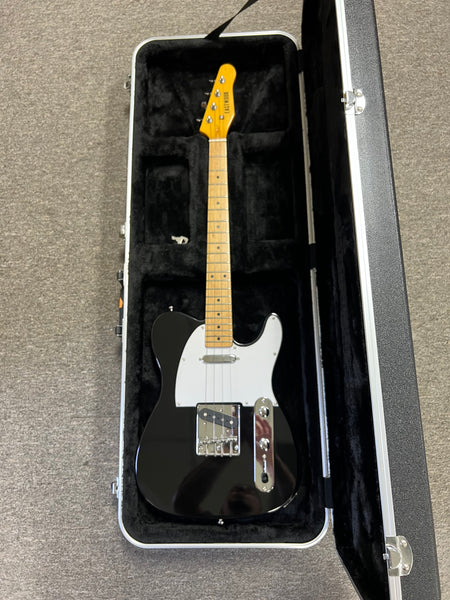 Eastwood Tele Large Body Black Tenor Steel String Ukulele w/Case - Pre-Loved