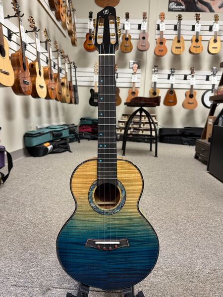 Flight A10FM Solid Flamed Maple Faded Blue 10th Anniversary Tenor Ukulele w/Case