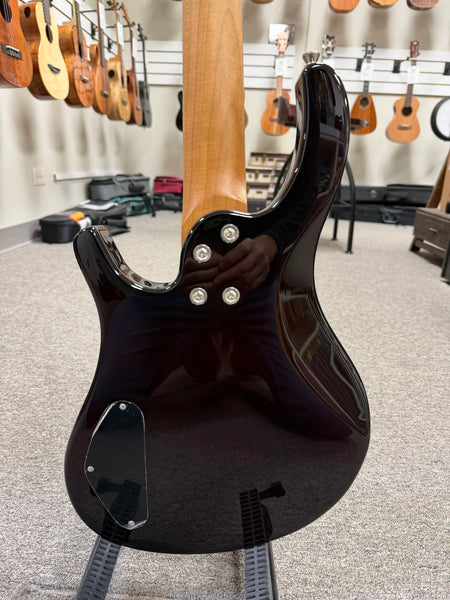 Flight Electric Mini Bass PBR Ukulele w/Case - Poplar Burl Top