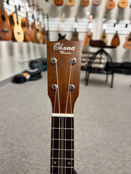 OHANA SK-390 Solid Koa Soprano Ukulele w/Case