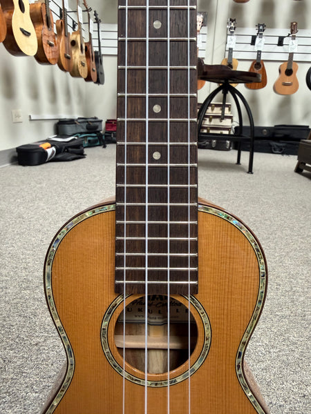 OHANA SK-250M Solid Cedar/Acacia Soprano Long Neck Ukulele - Super Soprano