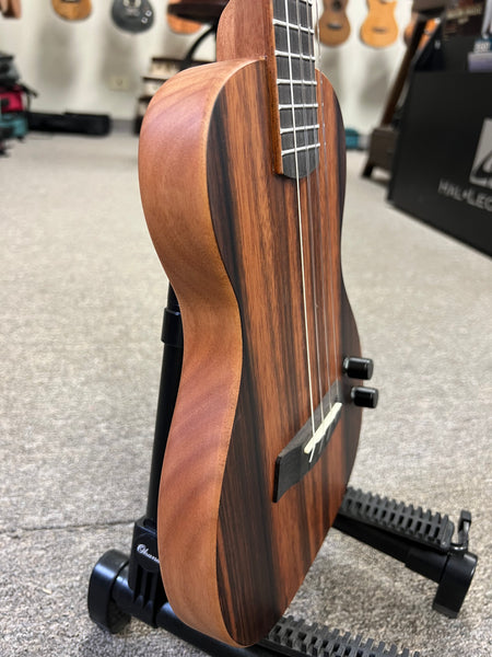 KALA KA-SB-EBY-T Solid Body Striped Ebony Tenor Ukulele w/Case