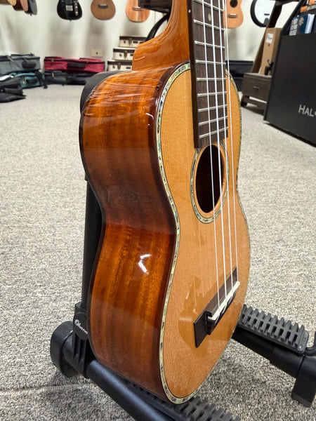 OHANA SK-250M Solid Cedar/Acacia Soprano Long Neck Ukulele - Super Soprano
