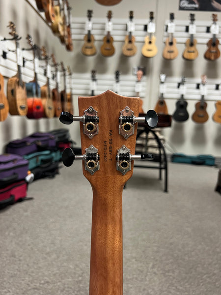 KALA KA-SB-EBY-T Solid Body Striped Ebony Tenor Ukulele w/Case