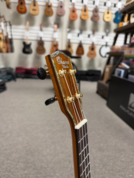 OHANA SK-250M Solid Cedar/Acacia Soprano Long Neck Ukulele - Super Soprano