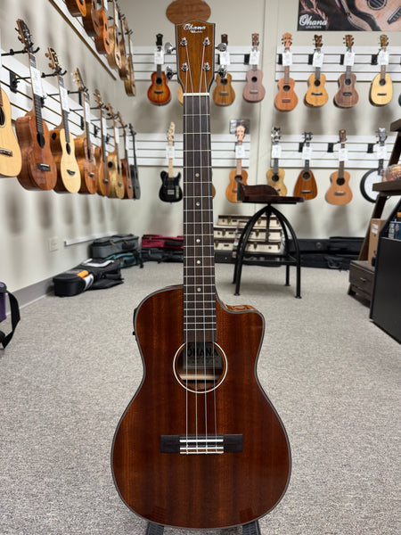 Ohana BK-35GCE Solid Mahogany Electric Baritone Ukulele - Cutaway