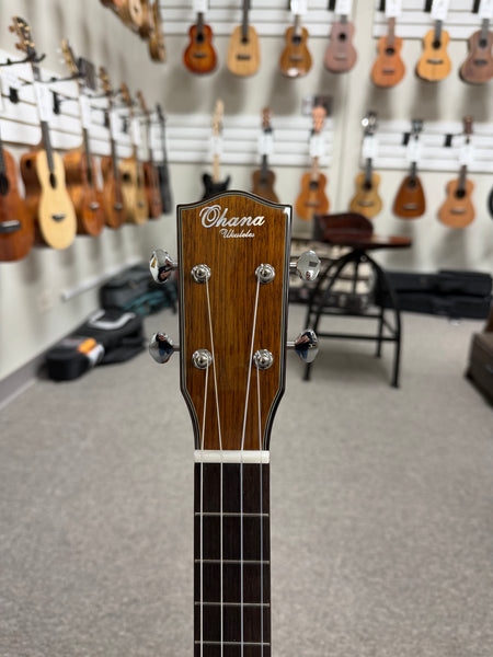 Ohana BK-35GCE Solid Mahogany Electric Baritone Ukulele - Cutaway