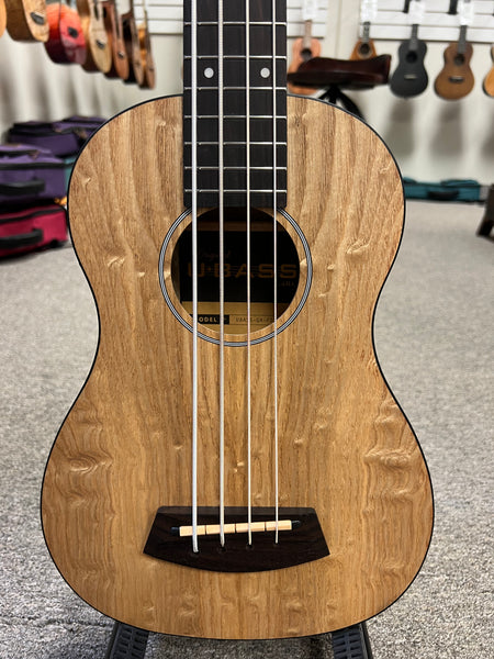 KALA Quilted Ash Acoustic-Electric U-Bass w/Case - UBASS-QA-FS