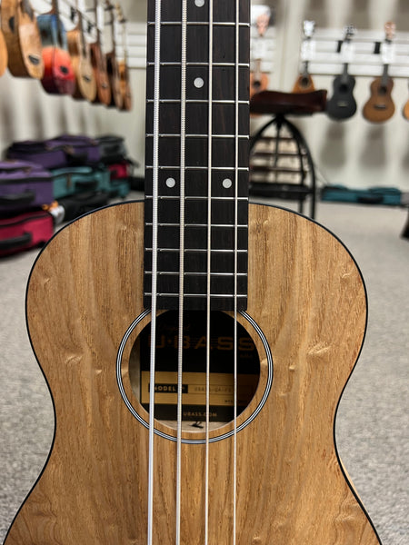 KALA Quilted Ash Acoustic-Electric U-Bass w/Case - UBASS-QA-FS