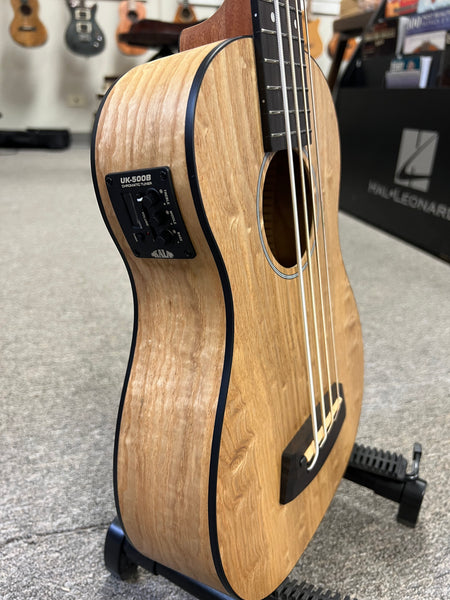KALA Quilted Ash Acoustic-Electric U-Bass w/Case - UBASS-QA-FS
