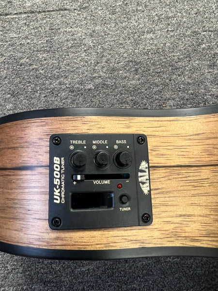 KALA Pacific Walnut Acoustic-Electric U-Bass w/Case - UBASS-PW-FS