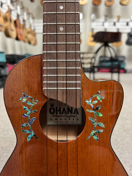 OHANA CK-60CG Solid Mahogany Concert Ukulele w/Cutaway - Aloha City Ukes