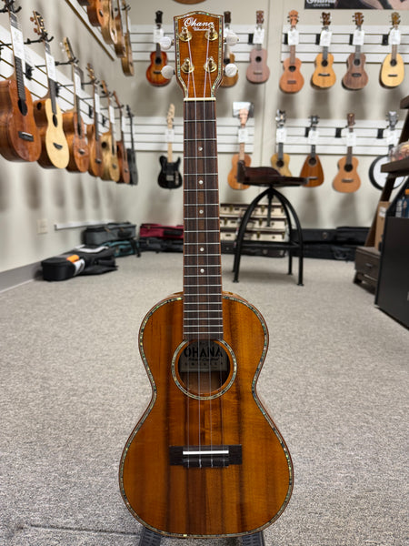 OHANA CK-350G Solid Koa Concert Ukulele w/Hard Shell Case