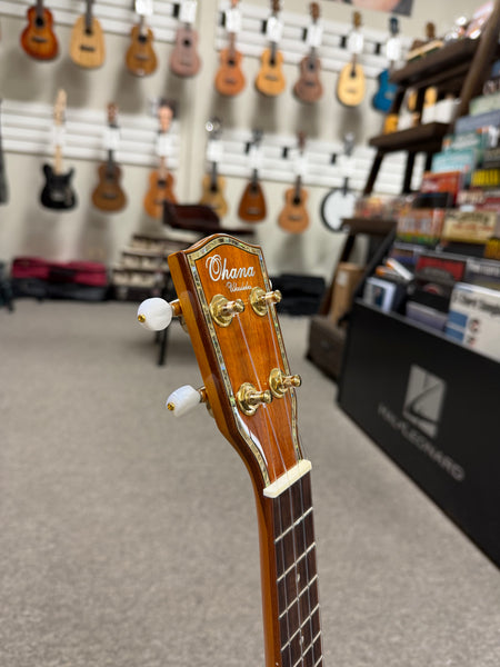 OHANA CK-350G Solid Koa Concert Ukulele w/Hard Shell Case
