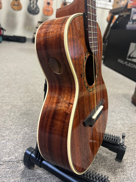 Rick Turner Solid Koa Compass Rose Tenor Ukulele w/Case - Pre Loved