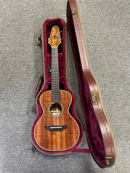 Rick Turner Solid Koa Compass Rose Tenor Ukulele w/Case - Pre Loved
