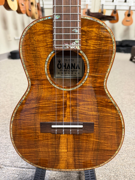 OHANA TK-575G Solid Premium Koa Tenor Ukulele w/Case - Limited Edition