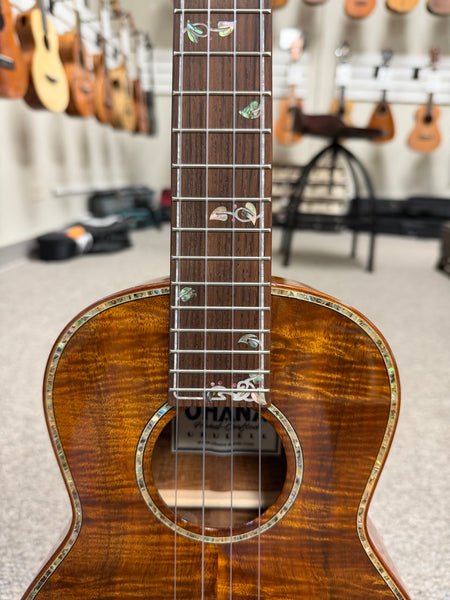 OHANA TK-575G Solid Premium Koa Tenor Ukulele w/Case - Limited Edition
