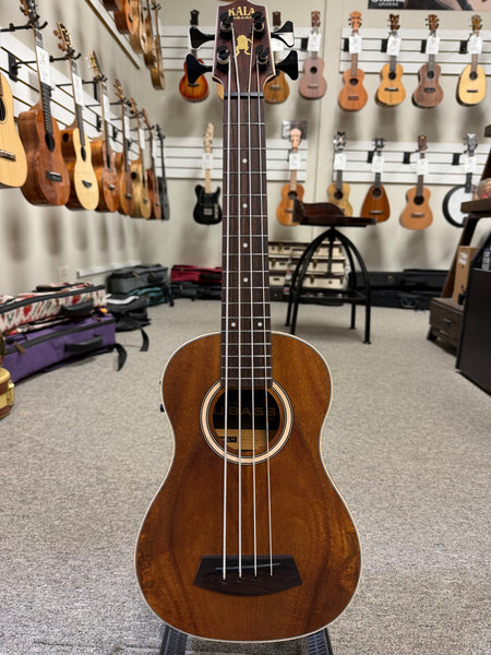 KALA Koa Acoustic/Electric U-Bass w/Case - Solid Koa Top UBASS