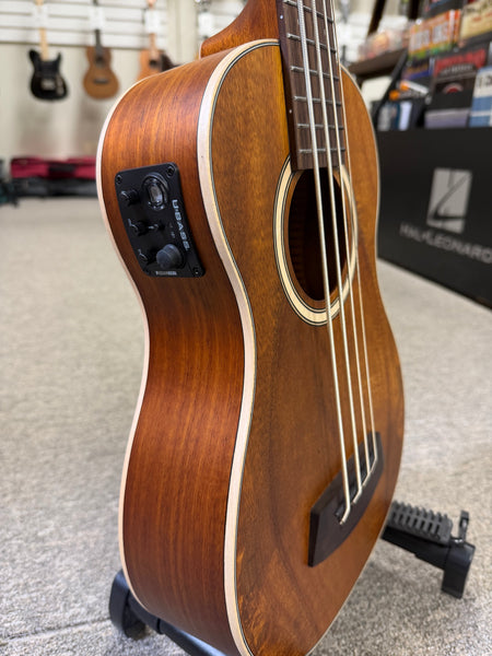 KALA Koa Acoustic/Electric U-Bass w/Case - Solid Koa Top UBASS