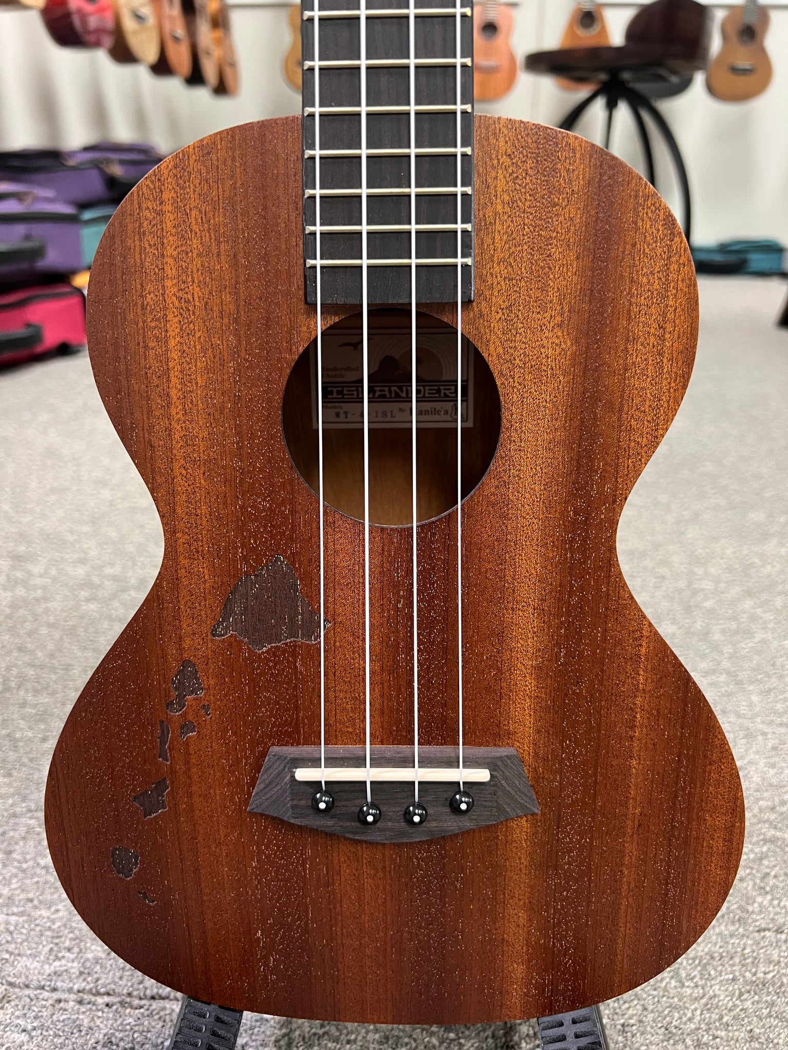 Islander by Kanile'a MT-4-ISL Mahogany Islands Tenor Ukulele - Islands Inlay