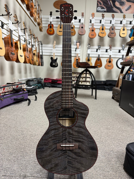 KALA KA-METD-BMR-B Solid Mango Black Night Baritone Ukulele w/Case - Pre Loved