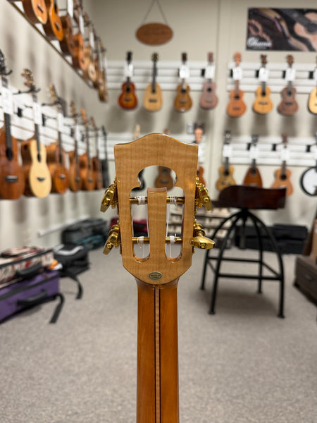 OHANA TK-450QEL Solid Quilted Eucalyptus Tenor Ukulele - Bevel Armrest