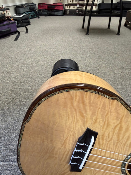 OHANA TK-450QEL Solid Quilted Eucalyptus Tenor Ukulele - Bevel Armrest