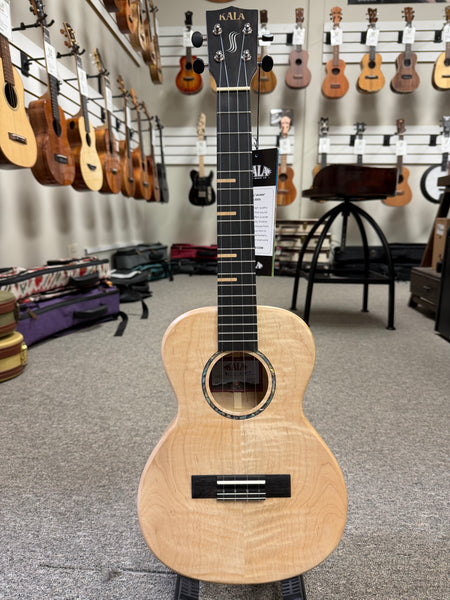 KALA KA-WF-AFM-T Solid Flame Maple Tenor Ukulele w/Case - Waterfall Series