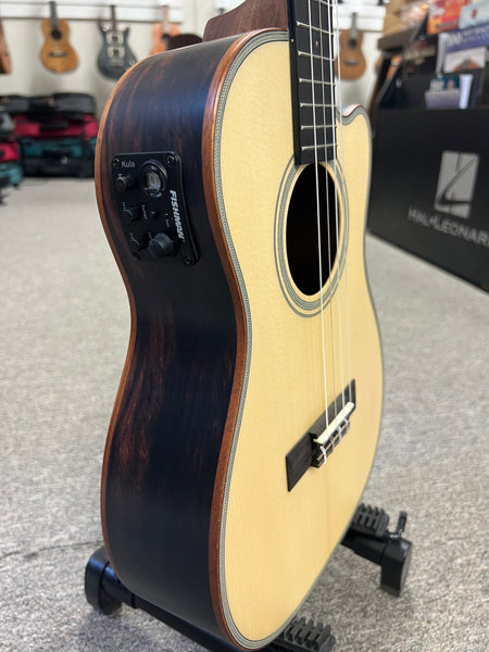 KALA KA-SSEBY-B-CE Electric Cutaway Baritone Ukulele -Solid Spruce/Ebony