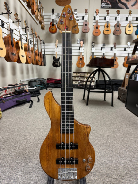 Tiny Boy Spalted Maple 4 String Solid Body Bass w/Case - Pre Loved - TBJ-3400-NSM