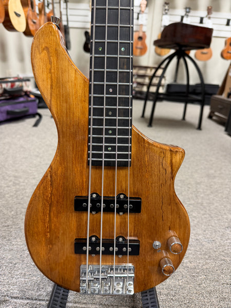 Tiny Boy Spalted Maple 4 String Solid Body Bass w/Case - Pre Loved - TBJ-3400-NSM