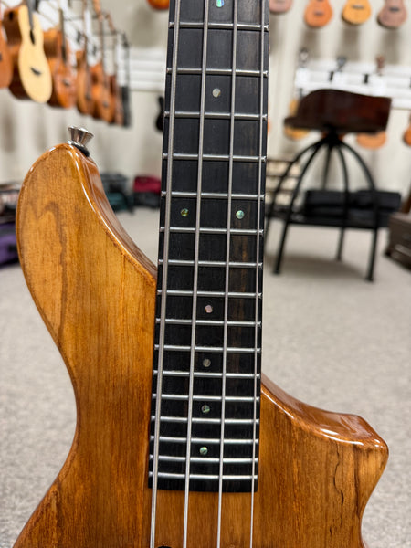 Tiny Boy Spalted Maple 4 String Solid Body Bass w/Case - Pre Loved - TBJ-3400-NSM