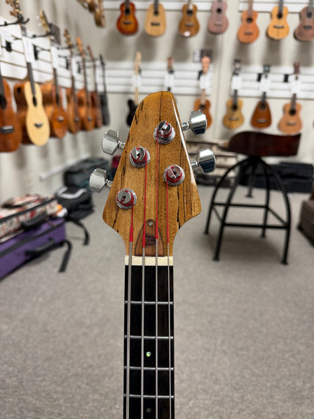 Tiny Boy Spalted Maple 4 String Solid Body Bass w/Case - Pre Loved - TBJ-3400-NSM
