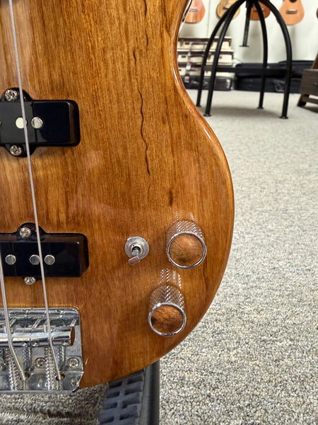 Tiny Boy Spalted Maple 4 String Solid Body Bass w/Case - Pre Loved - TBJ-3400-NSM
