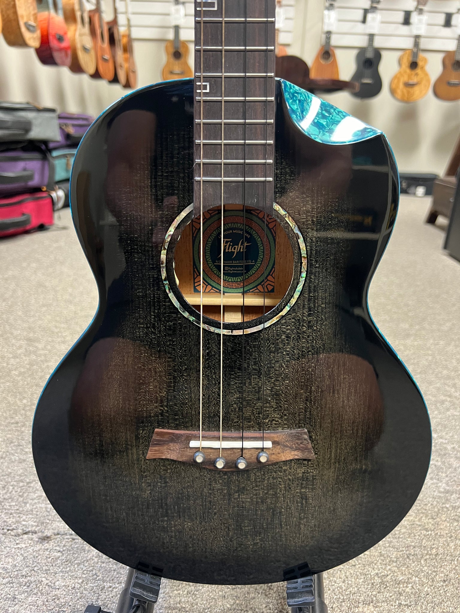 Flight Nighthawk Electric Baritone Ukulele w/Case