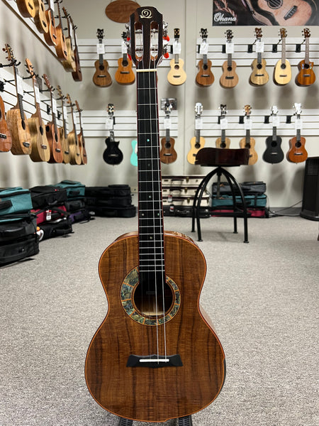 SNAIL S-60B Left Handed Solid Acacia Baritone Ukulele w/Case  - Comfort Armrest Lefty