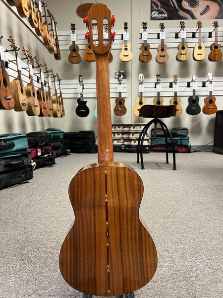 SNAIL S-60B Left Handed Solid Acacia Baritone Ukulele w/Case  - Comfort Armrest Lefty - Aloha City Ukes