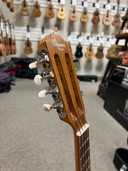 Ohana TK-70-8 Solid Spruce-Mahogany Tenor Ukulele w/Case - Pre Loved