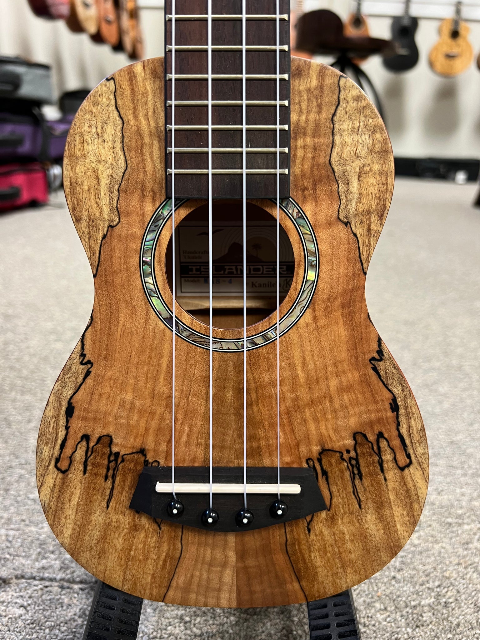 Islander by Kanile'a MAS-4 Spalted Maple Soprano Ukulele