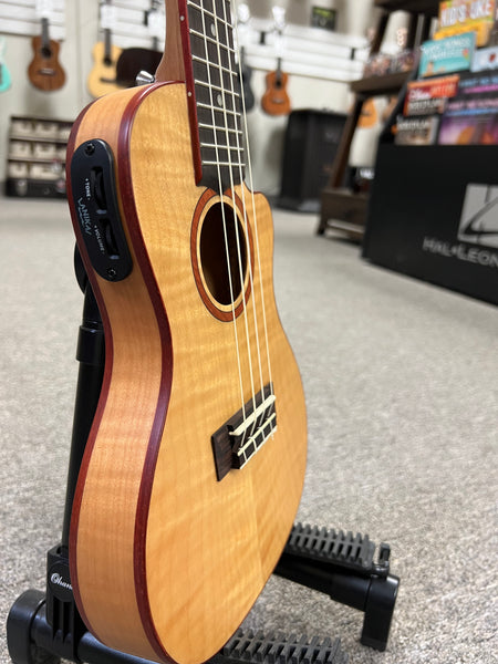 Lanikai FM-CETC Flame Maple Electric Concert Ukulele w/Case - Thin Body Travel Uke - Aloha City Ukes