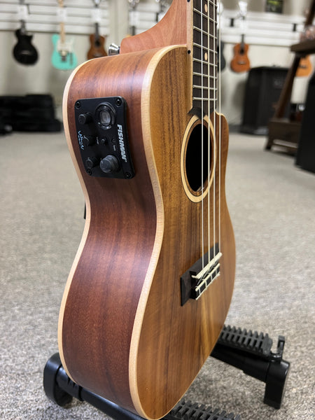 LANIKAI ACST-CEC Acacia Electric Concert Ukulele w/Case - Solid Top - Fishman Pickup - Aloha City Ukes