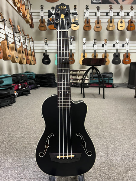 KALA Black Journeyman Acoustic-Electric U-Bass w/Case - UBASS