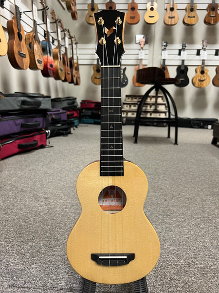 Rebel Cheesecake Soprano Ukulele w/Case- Solid Spruce/Solid Mahogany - Rebel Slim Soprano