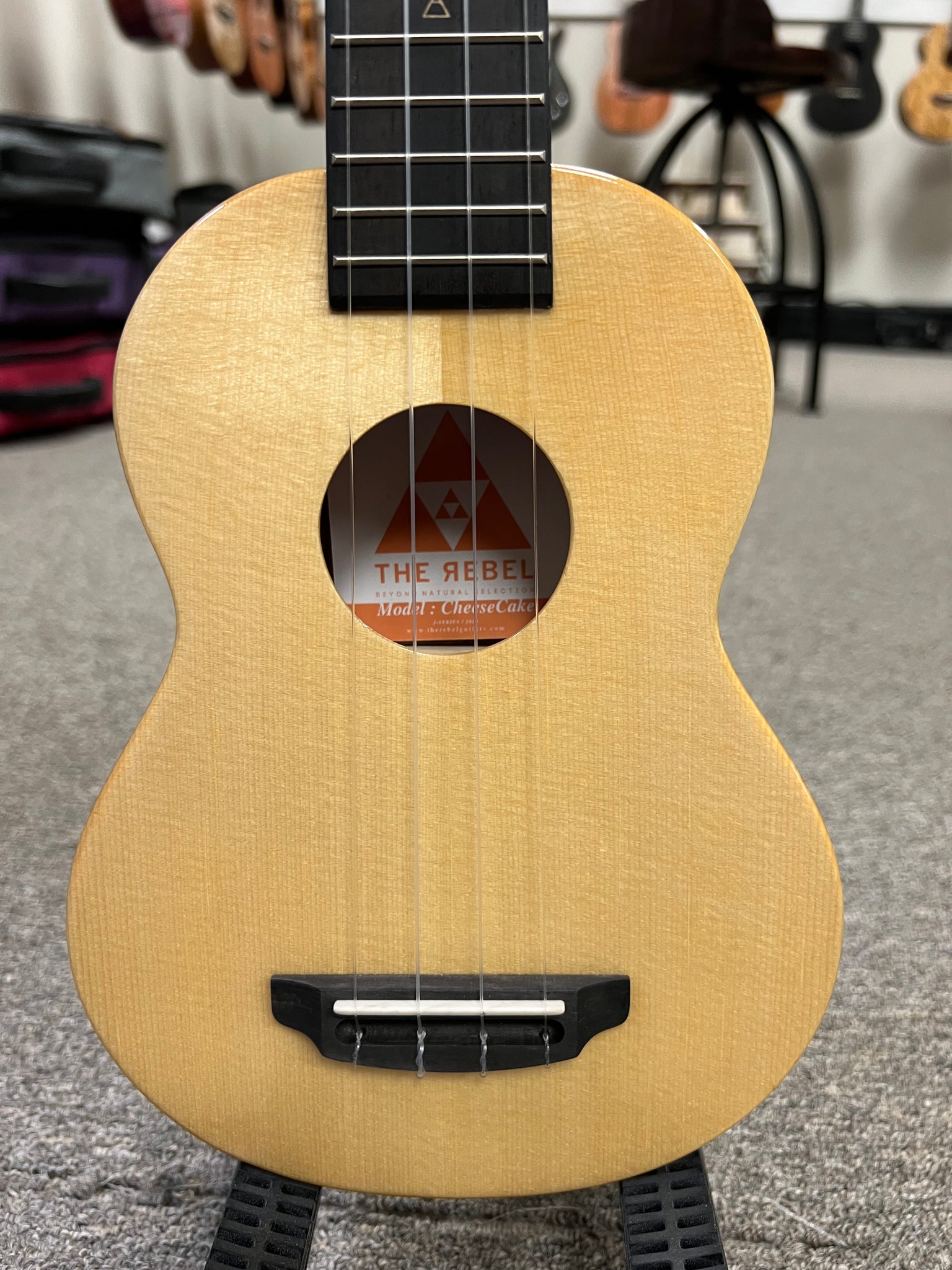 Rebel Cheesecake Soprano Ukulele w/Case- Solid Spruce/Solid Mahogany - Rebel Slim Soprano