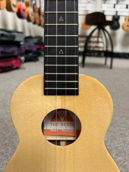 Rebel Cheesecake Soprano Ukulele w/Case- Solid Spruce/Solid Mahogany - Rebel Slim Soprano