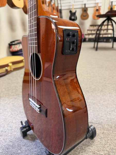 Ohana BK-35GCE-LH Lefty Solid Mahogany Electric Baritone Ukulele -  Left Handed