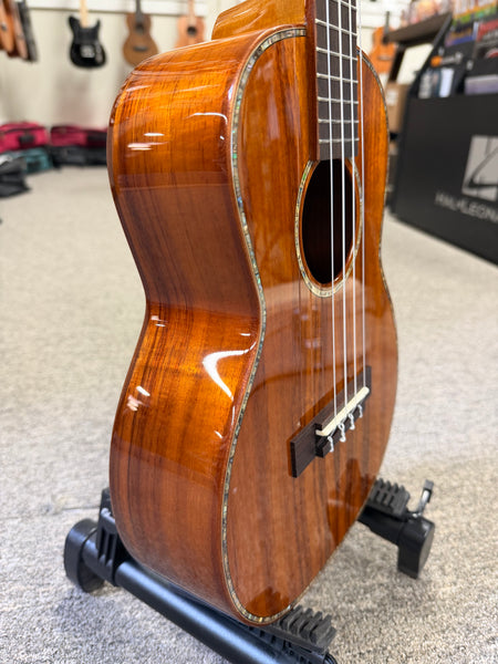 OHANA TK-370G Solid Koa Tenor Ukulele w/Case - Bird Inlays